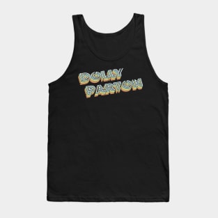 Dolly Parton Retro Typography Faded Style Tank Top